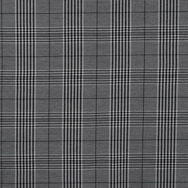 Polyester-Webware mit Karo in Schwarz-Weiß, Nahaufnahme der Oberfläche